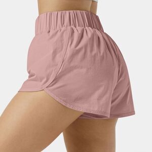 Halara High Waisted Dolphin Hem Casual Shorts 2" Evening Sand L NWT in packaging